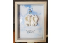 Framed Crochet Memorial Angel Shoes